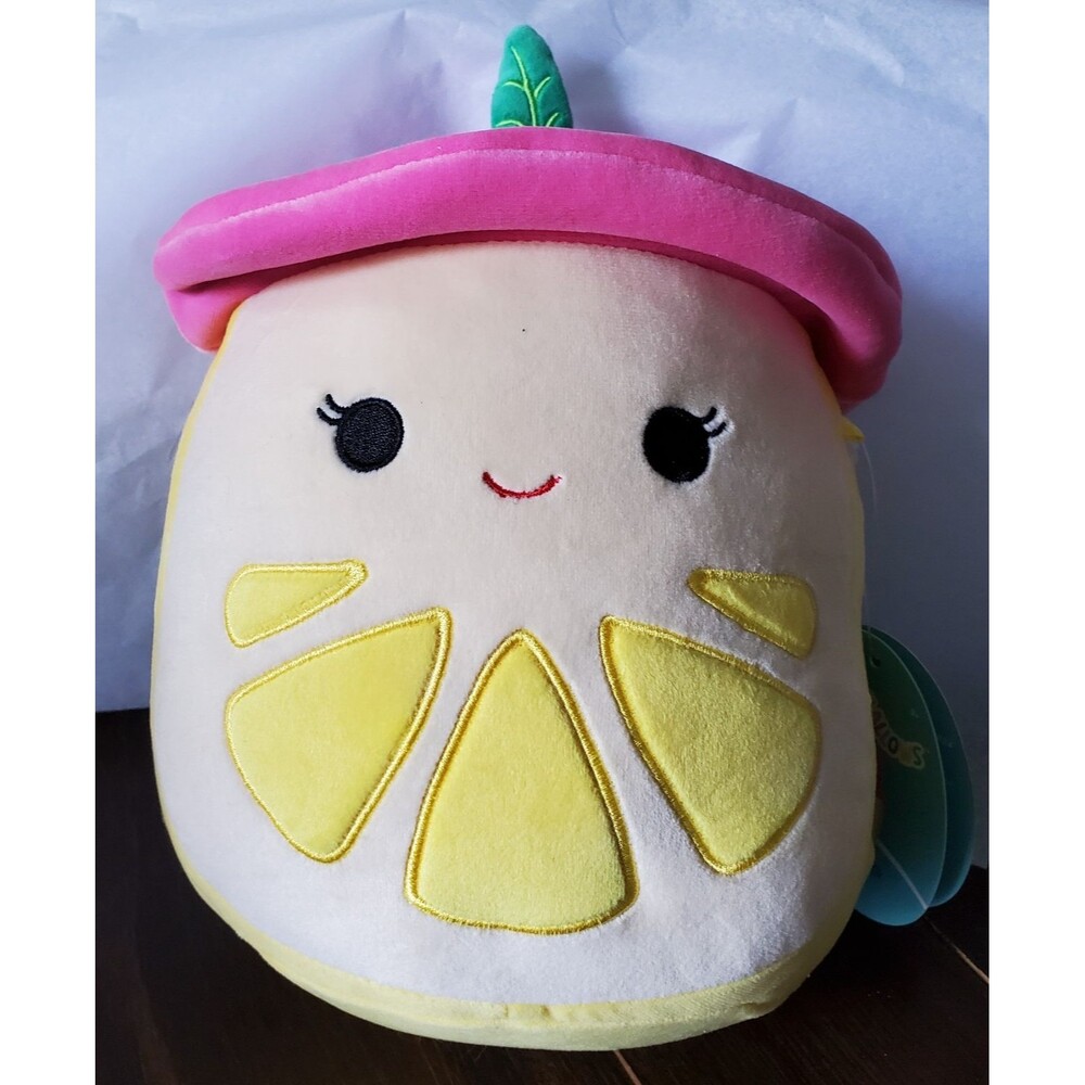 Squishmallow Letticia Lemon 8" Pink Yellow Scented Beret w Tag 2024 Jazwares